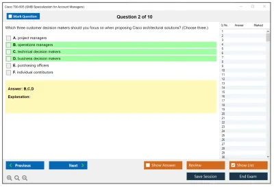 Cisco 700-505 SMB Specialization for Account Managers Practice test exam simulator test engine exam Prep practice test questions answers Image 2