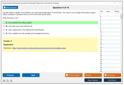 Google Google-Professional-Cloud-DevOps-Engineer Google Cloud Certified - Professional Cloud DevOps Engineer Exam Practice test exam simulator test engine exam Prep practice test questions answers Image 9