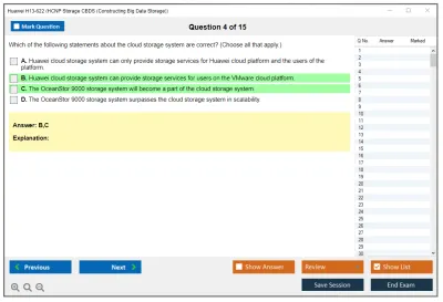 Huawei H13-622 HCNP Storage CBDS (Constructing Big Data Storage) Practice test exam simulator test engine exam Prep practice test questions answers Image 4