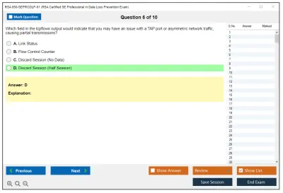 RSA 050-SEPRODLP-01 RSA Certified SE Professional in Data Loss Prevention Exam Practice test exam simulator test engine exam Prep practice test questions answers Image 6