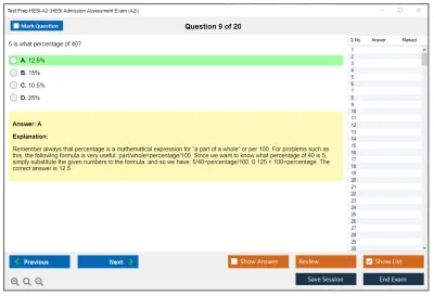 Test Prep HESI-A2 HESI Admission Assessment Exam (A2) Practice test exam simulator test engine exam Prep practice test questions answers Image 9