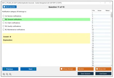 SAP C_TPLM40_65 SAP Certified Associate - Quality Management with SAP ERP 6.0 EHP5 Practice test exam simulator test engine exam Prep practice test questions answers Image 11