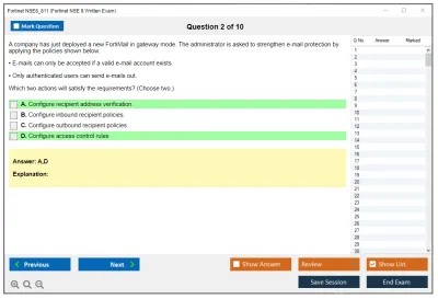 Fortinet NSE8_811 Fortinet NSE 8 Written Exam Practice test exam simulator test engine exam Prep practice test questions answers Image 2