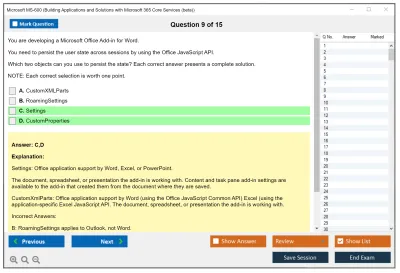 Microsoft MS-600 Building Applications and Solutions with Microsoft 365 Core Services Practice test exam simulator test engine exam Prep practice test questions answers Image 9
