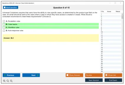 Salesforce ADM-261 Salesforce Service Cloud Administration Practice test exam simulator test engine exam Prep practice test questions answers Image 6