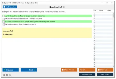 Six Sigma ICGB IASSC Certified Lean Six Sigma Green Belt Practice test exam simulator test engine exam Prep practice test questions answers Image 3