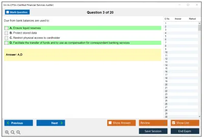 IIA IIA-CFSA Certified Financial Services Auditor Practice test exam simulator test engine exam Prep practice test questions answers Image 3
