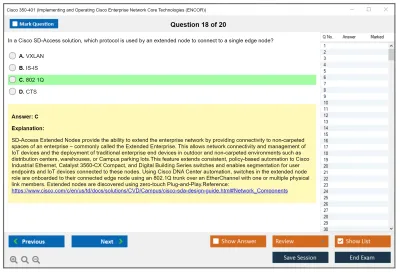 Cisco 350-401 Implementing Cisco Enterprise Network Core Technologies (350-401 ENCOR) Practice test exam simulator test engine exam Prep practice test questions answers Image 18