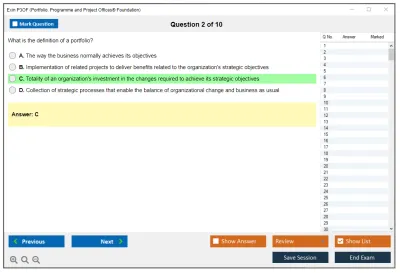 Exin P3OF Portfolio, Programme and Project Offices® Foundation Practice test exam simulator test engine exam Prep practice test questions answers Image 2