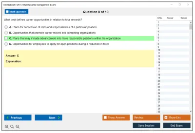 WorldatWork GR1 Total Rewards Management Exam Practice test exam simulator test engine exam Prep practice test questions answers Image 8