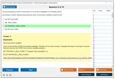 Hitachi HCE-5920 Hitachi Vantara Certified Specialist - Pentaho Data Integration Implementation Practice test exam simulator test engine exam Prep practice test questions answers Image 9