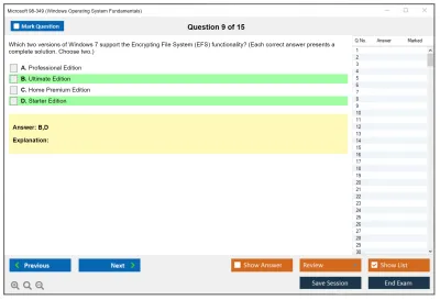 Microsoft 98-349 Windows Operating System Fundamentals Practice test exam simulator test engine exam Prep practice test questions answers Image 9