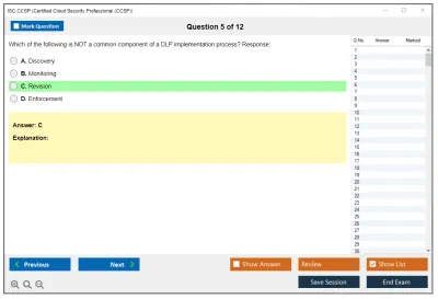 ISC2 CCSP Certified Cloud Security Professional (CCSP) Practice test exam simulator test engine exam Prep practice test questions answers Image 5