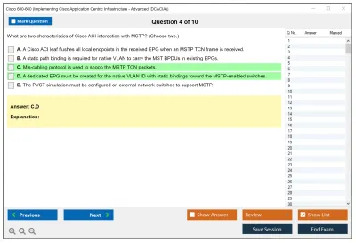 Cisco 600-660 Implementing Cisco Application Centric Infrastructure - Advanced (600-660 DCACIA) Practice test exam simulator test engine exam Prep practice test questions answers Image 4
