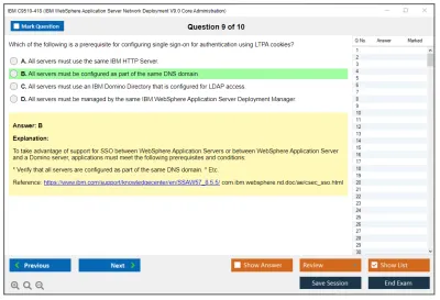 IBM C9510-418 IBM WebSphere Application Server Network Deployment V9.0 Core Administration Practice test exam simulator test engine exam Prep practice test questions answers Image 9