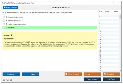 Test Prep PCAT Pharmacy College Admission Test Practice test exam simulator test engine exam Prep practice test questions answers Image 11