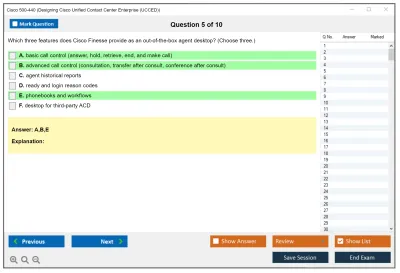 Cisco 500-440 Designing Cisco Unified Contact Center Enterprise (UCCED) Practice test exam simulator test engine exam Prep practice test questions answers Image 5