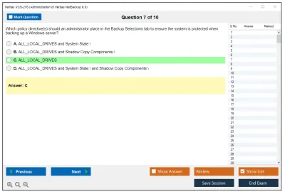 Veritas VCS-276 Administration of Veritas NetBackup 8.0 Practice test exam simulator test engine exam Prep practice test questions answers Image 7