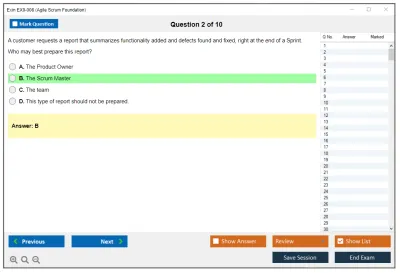 Exin EX0-008 Agile Scrum Foundation Practice test exam simulator test engine exam Prep practice test questions answers Image 2