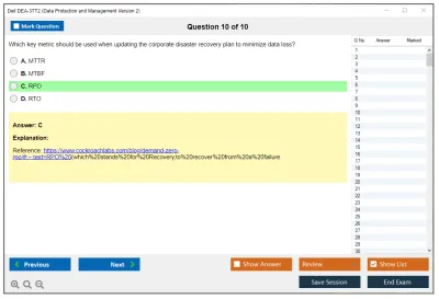 Dell DEA-3TT2 Associate - Data Protection and Management Version 2 Exam Practice test exam simulator test engine exam Prep practice test questions answers Image 10