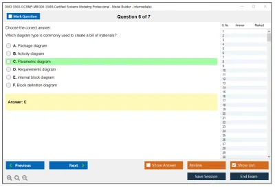 OMG OMG-OCSMP-MBI300 OMG-Certified Systems Modeling Professional - Model Builder – Intermediate Practice test exam simulator test engine exam Prep practice test questions answers Image 6