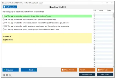 Software Certifications CSQA CSQA Certified Software Quality Analyst Practice test exam simulator test engine exam Prep practice test questions answers Image 18