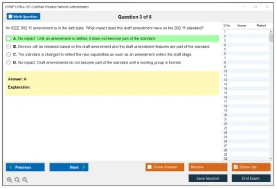 CWNP CWNA-107 Certified Wireless Network Administrator Practice test exam simulator test engine exam Prep practice test questions answers Image 3