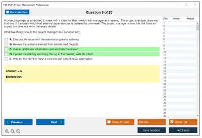 PMI PMP Project Management Professional  (2025 Version) Practice test exam simulator test engine exam Prep practice test questions answers Image 6