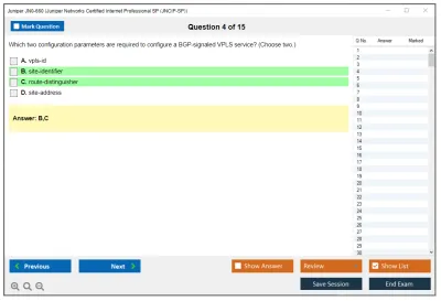 Juniper JN0-660 Juniper Networks Certified Internet Professional SP (JNCIP-SP) Practice test exam simulator test engine exam Prep practice test questions answers Image 4