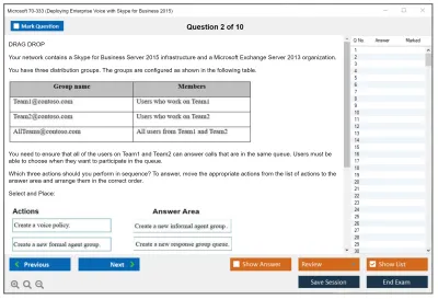 Microsoft 70-333 Deploying Enterprise Voice with Skype for Business 2015 Practice test exam simulator test engine exam Prep practice test questions answers Image 2