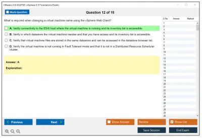 VMware 2V0-602PSE vSphere 6.5 Foundations Exam Practice test exam simulator test engine exam Prep practice test questions answers Image 12