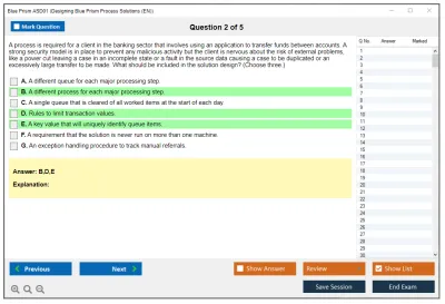 Blue Prism ASD01 Designing Blue Prism Process Solutions Practice test exam simulator test engine exam Prep practice test questions answers Image 2