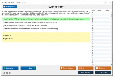 CompTIA SY0-501 CompTIA  Security+ Practice test exam simulator test engine exam Prep practice test questions answers Image 18