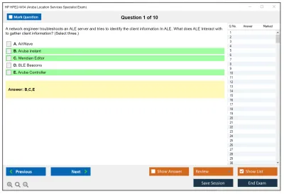 HP HPE2-W04 Aruba Location Services Specialist Exam Practice test exam simulator test engine exam Prep practice test questions answers Image 1