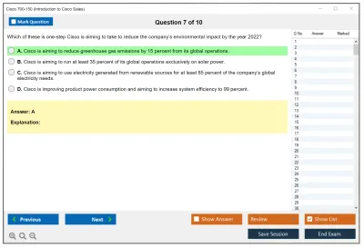 Cisco 700-150 Introduction to Cisco Sales Practice test exam simulator test engine exam Prep practice test questions answers Image 7