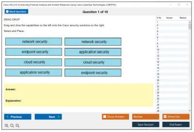 Cisco 300-215 Conducting Forensic Analysis and Incident Response Using Cisco CyberOps Technologies (CBRFIR) Practice test exam simulator test engine exam Prep practice test questions answers Image 1
