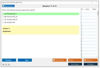 Huawei H19-374 HCS-Pre-sales IP-IVS Practice test exam simulator test engine exam Prep practice test questions answers Image 11