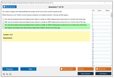 Microsoft 70-466 Implementing Data Models and Reports with Microsoft SQL Server 2014 Practice test exam simulator test engine exam Prep practice test questions answers Image 7