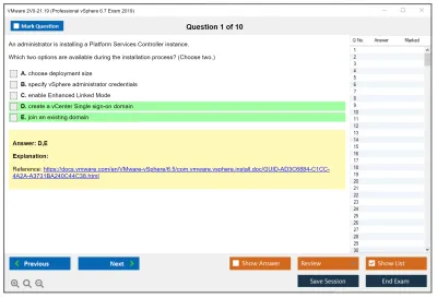 VMware 2V0-21.19 Professional vSphere 6.7 Exam 2019 Practice test exam simulator test engine exam Prep practice test questions answers Image 1