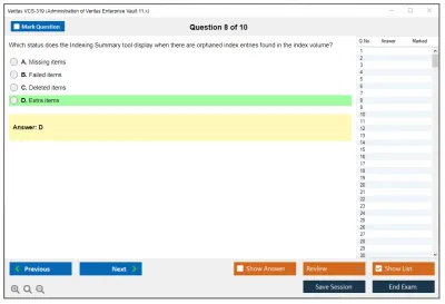 Veritas VCS-319 Administration of Veritas Enterprise Vault 11.x Practice test exam simulator test engine exam Prep practice test questions answers Image 8