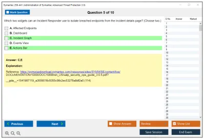 Symantec 250-441 Administration of Symantec Advanced Threat Protection 3.0 Practice test exam simulator test engine exam Prep practice test questions answers Image 5
