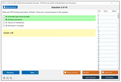 SAP C_LCNC_02 SAP Certified Citizen Developer Associate - SAP Build Low-code/No-code Applications and Automations Practice test exam simulator test engine exam Prep practice test questions answers Image 2