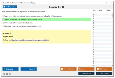 VMware 2V0-72.22 Professional Develop VMware Spring Practice test exam simulator test engine exam Prep practice test questions answers Image 8