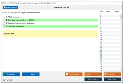 SAP C_HANAIMP151 SAP Certified Application Associate - SAP HANA (Edition 2015) Practice test exam simulator test engine exam Prep practice test questions answers Image 2
