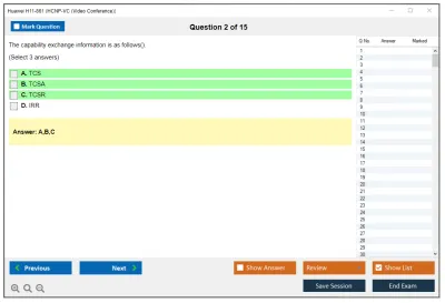 Huawei H11-861 HCNP-VC (Video Conference) Practice test exam simulator test engine exam Prep practice test questions answers Image 2