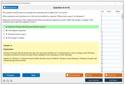 Microsoft 98-366 Networking Fundamentals Practice test exam simulator test engine exam Prep practice test questions answers Image 9