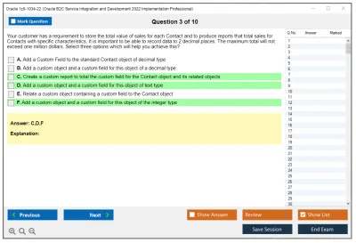 Oracle 1z0-1034-22 Oracle B2C Service Integration and Development 2022 Implementation Professional Practice test exam simulator test engine exam Prep practice test questions answers Image 3