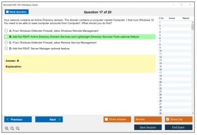 Microsoft MD-100 Windows Client Practice test exam simulator test engine exam Prep practice test questions answers Image 17