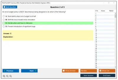 PEOPLECERT DevOps-SRE PeopleCert DevOps Site Reliability Engineer (SRE) Practice test exam simulator test engine exam Prep practice test questions answers Image 2