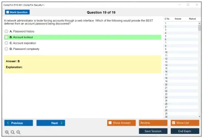CompTIA SY0-501 CompTIA  Security+ Practice test exam simulator test engine exam Prep practice test questions answers Image 19